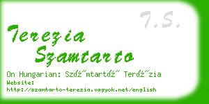 terezia szamtarto business card